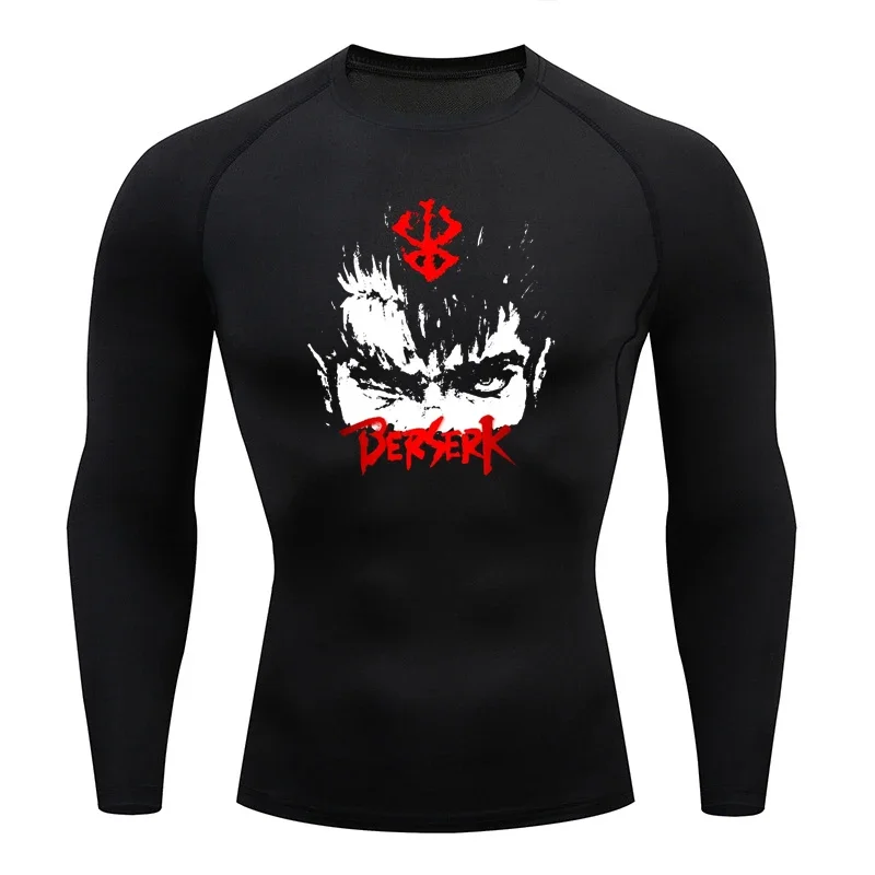 T Shirt Tight Fit - Sportswear for Men Gym Anime Berserker