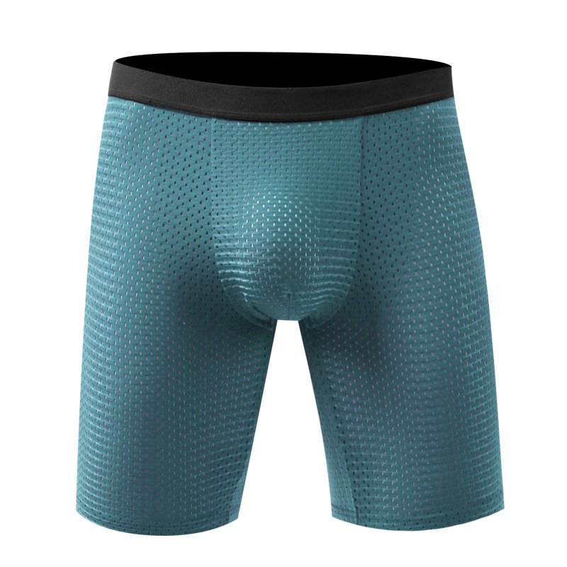 Long Leg Trunk Men - Men's Boxers Shorts Ice Silk Mesh
