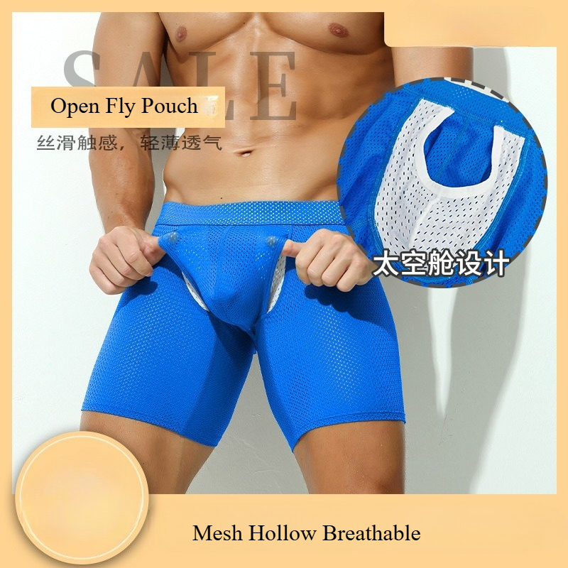 Mesh Sport Boxer - Supportive Open Fly Front Boxer Shorts