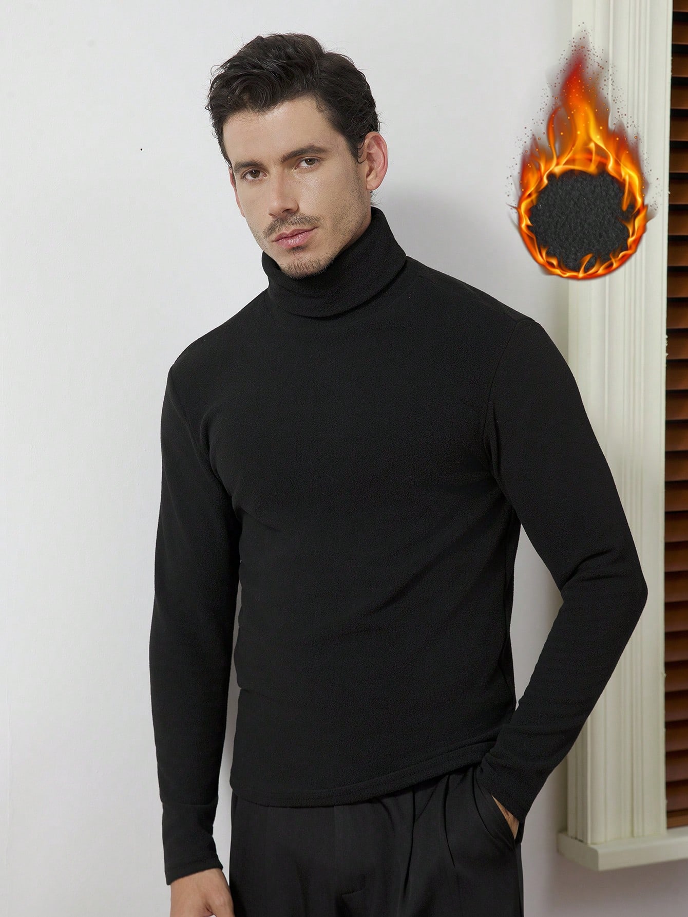 Men's Black High-Neck Long Sle - Base Layer Top avis et prix