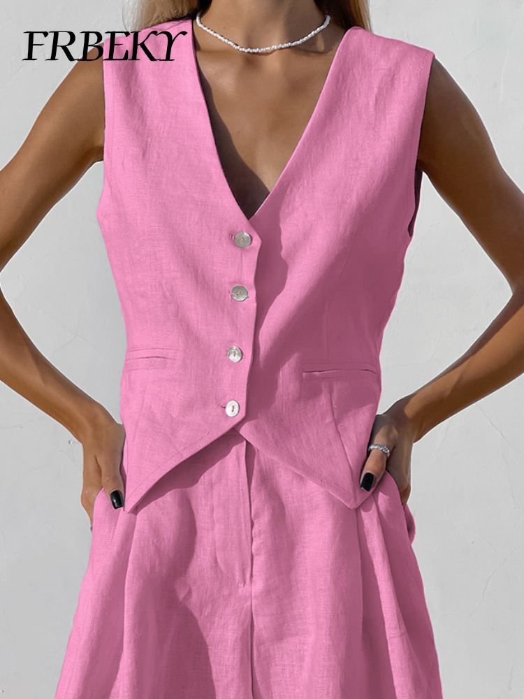 New Cotton Linen Vest Short Se - Sleeveless Undershirt avis et prix