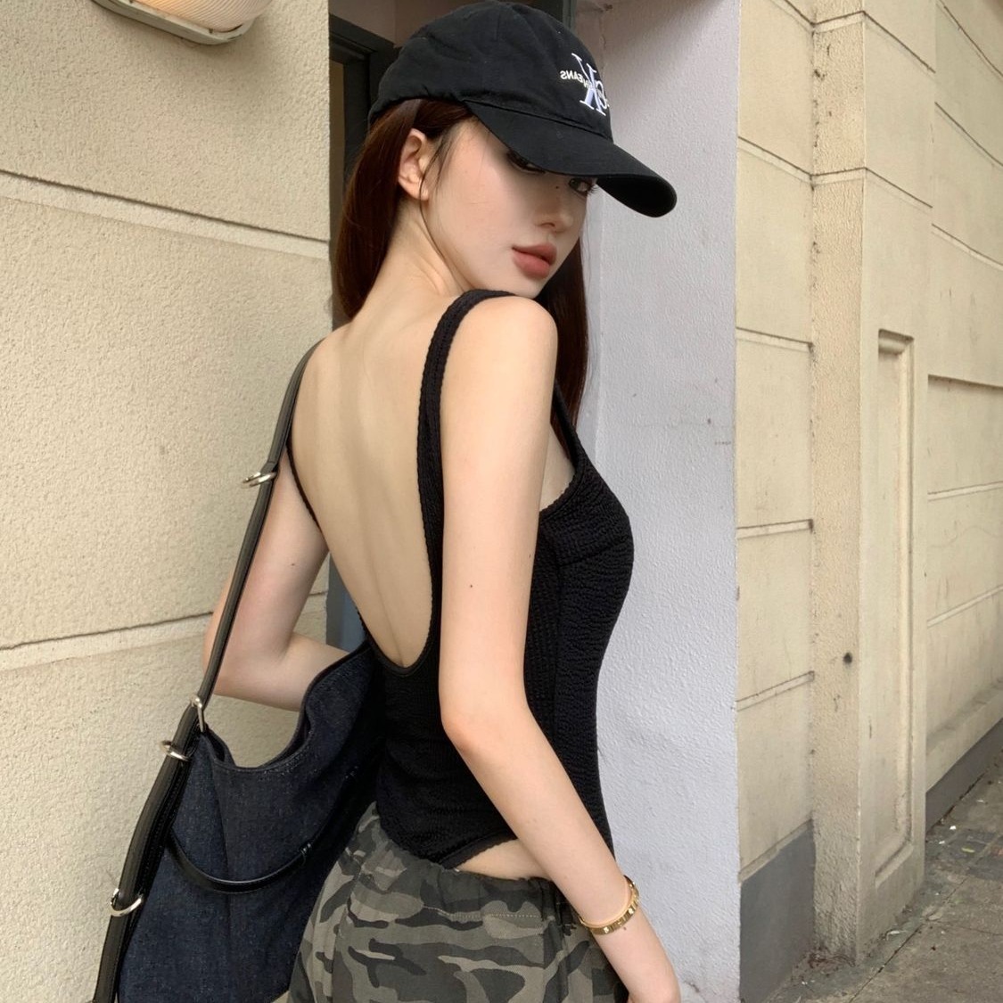 Black Strappy Bodysuit Sexy Ba - Tank Top Ribbed avis et prix