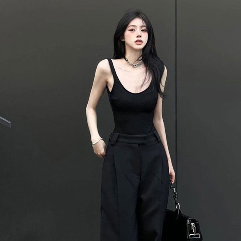 Black Strappy Bodysuit Sexy Ba - Tank Top Ribbed avis et prix
