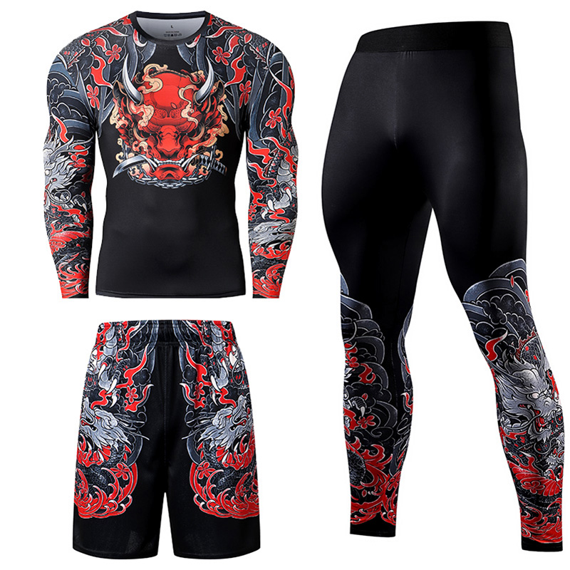 2/3PCS Men Jiu jitsu Tracksuit - Compression Long Pant avis et prix