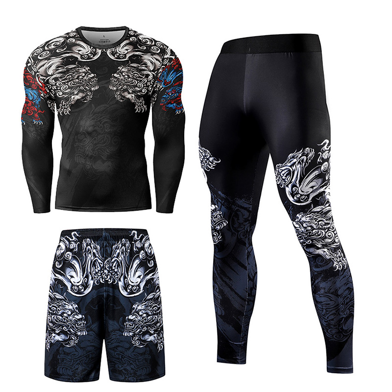 2/3PCS Men Jiu jitsu Tracksuit - Compression Long Pant avis et prix