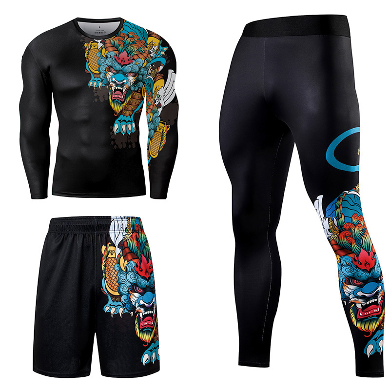 2/3PCS Men Jiu jitsu Tracksuit - Compression Long Pant avis et prix