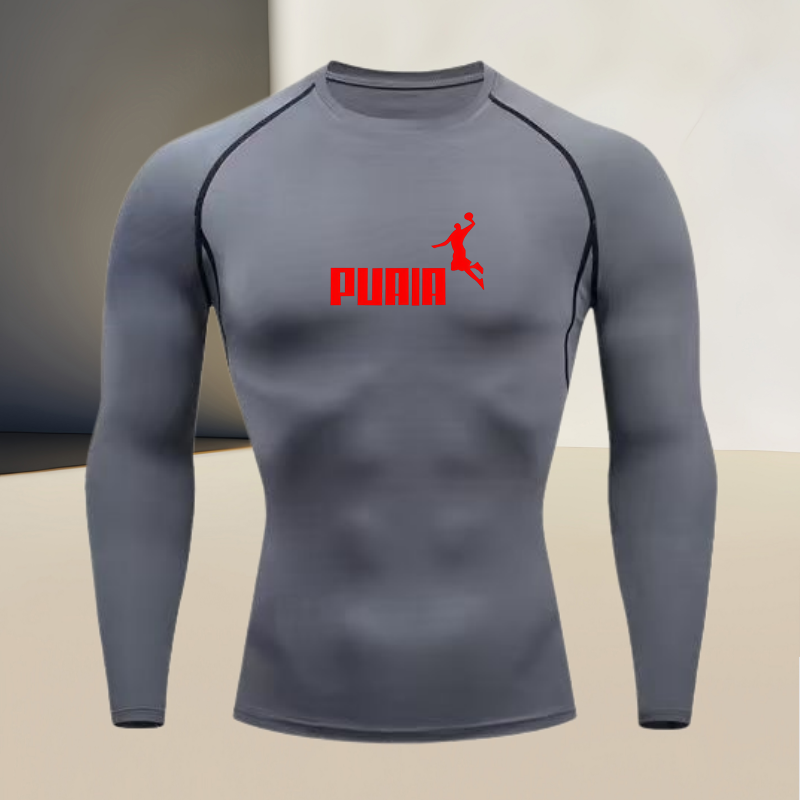 Men's long sleeved round neck  - T Shirt Tight Fit avis et prix
