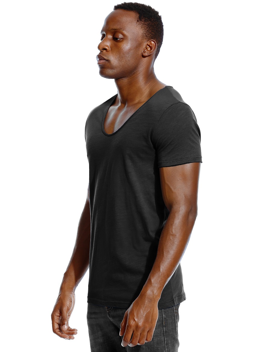 Scoop Neck T Shirt for Men Low - Undershirt Crew Neck avis et prix