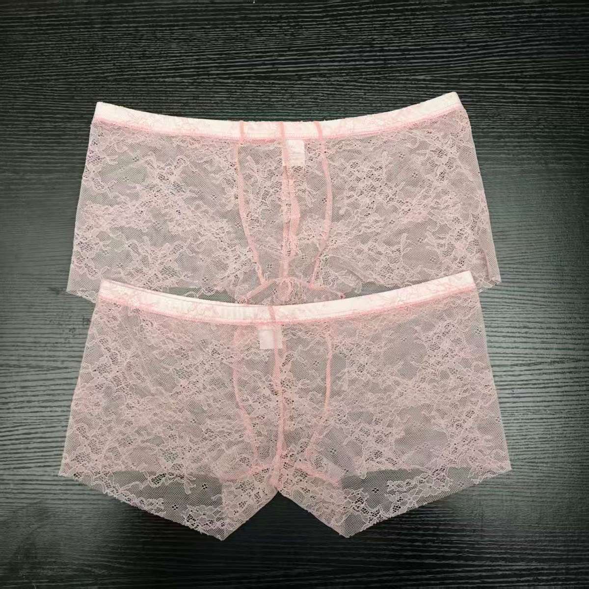 2PCS PACK Man's Pink Lace Brie - Boxer Brief Pack Cotton avis et prix