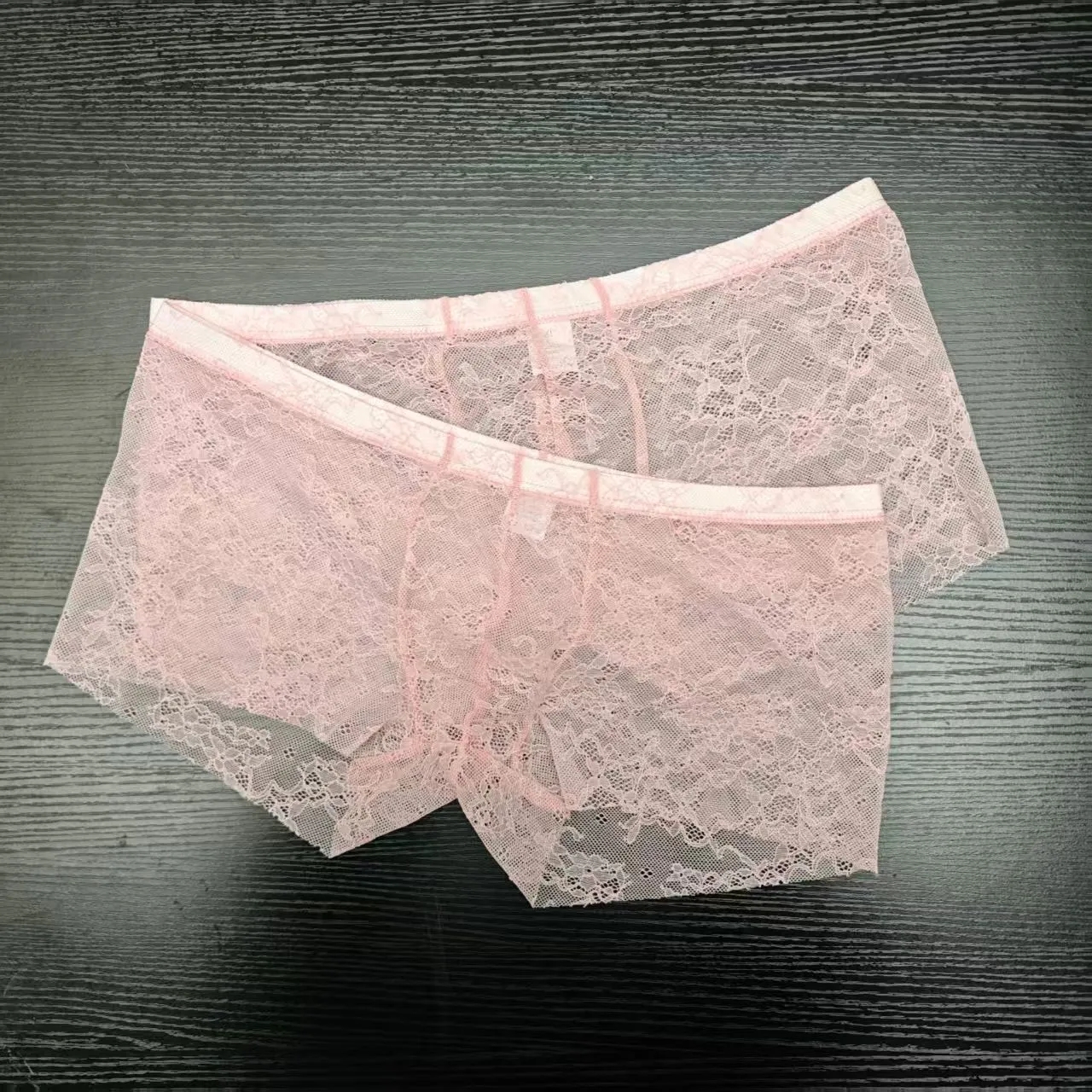 2PCS PACK Man's Pink Lace Brie - Boxer Brief Pack Cotton avis et prix