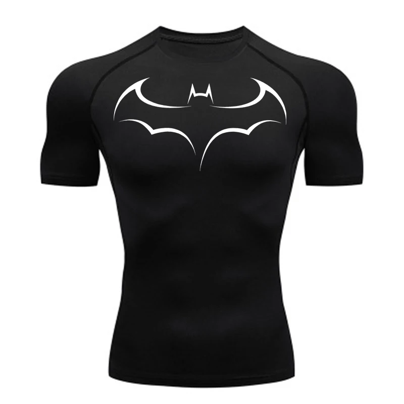 Bat Printed Men's Tight T-Shir - T Shirt Tight Fit avis et prix
