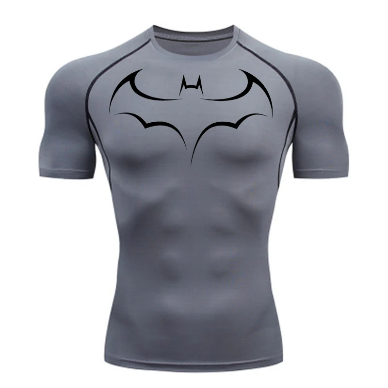 Bat Printed Men's Tight T-Shir - T Shirt Tight Fit avis et prix