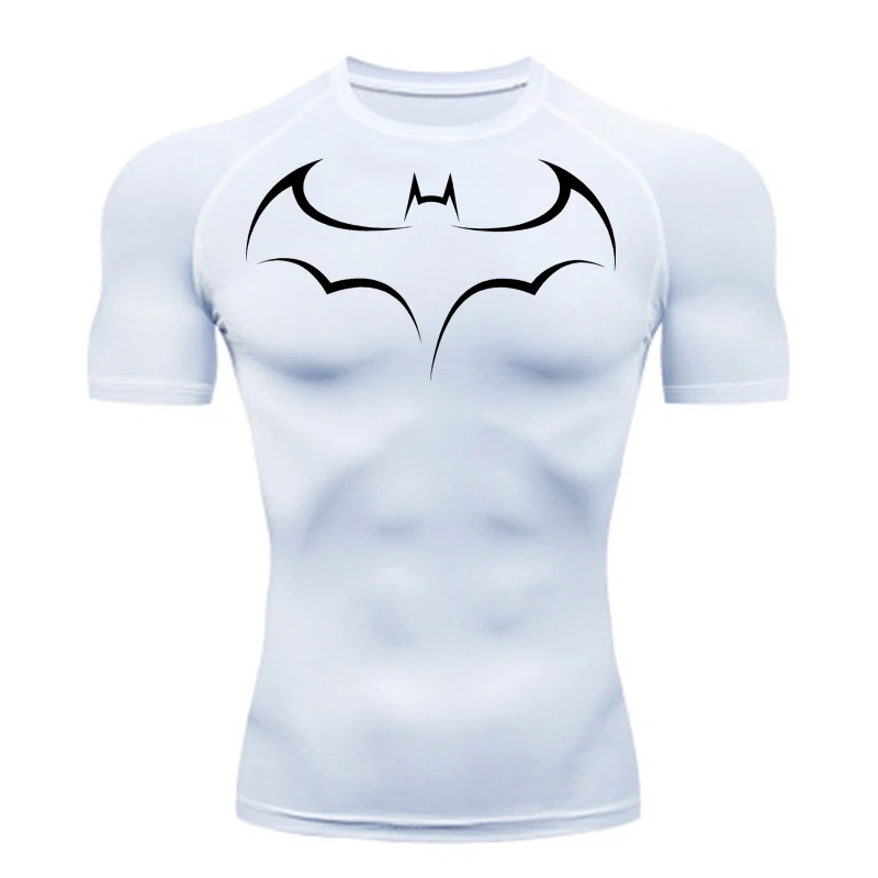 Bat Printed Men's Tight T-Shir - T Shirt Tight Fit avis et prix