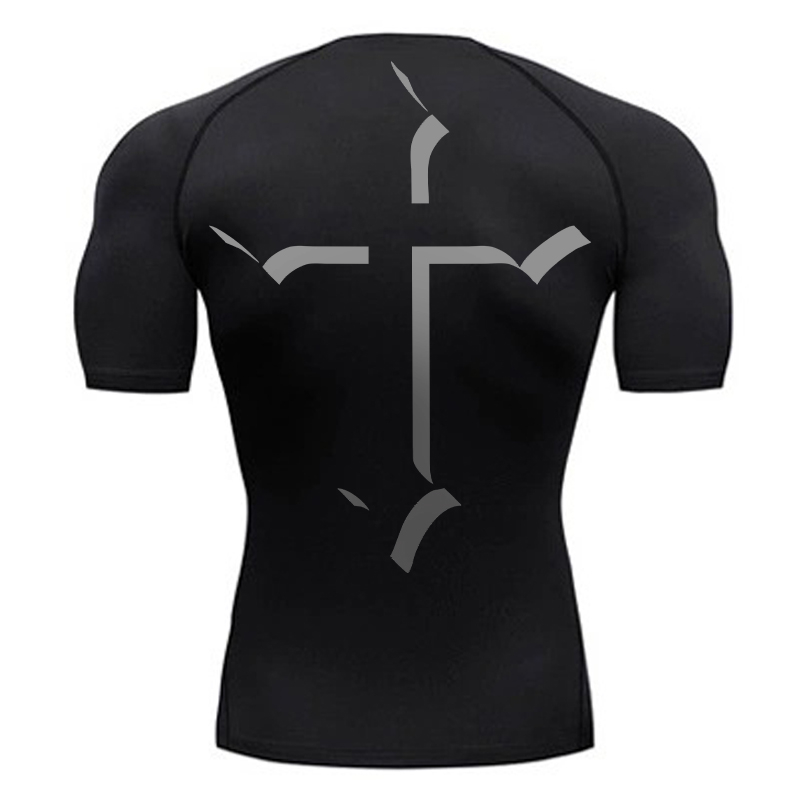 Cross Print Compression Shirt  - Base Layer Top avis et prix