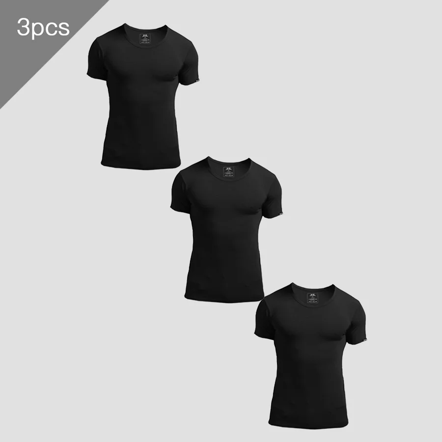 3PCS Men's Summer Short Sleeve - Undershirt Crew Neck avis et prix