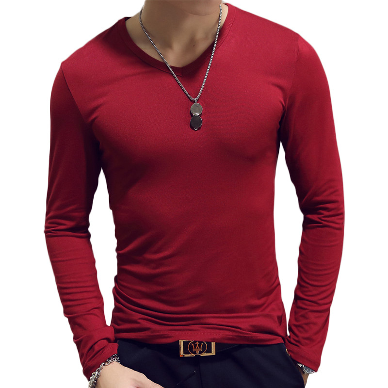 V Neck Mens T Shirts Plain Lon - Undershirt Crew Neck avis et prix