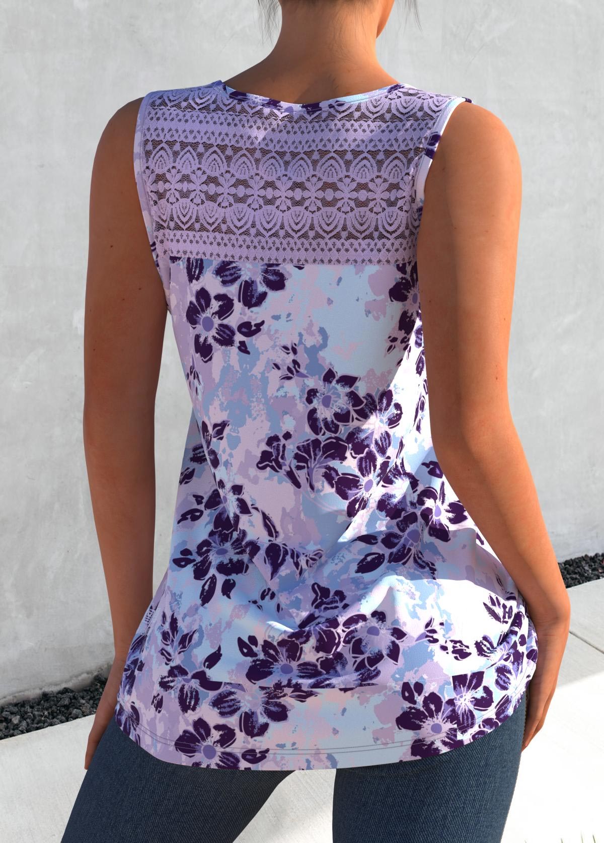 Plus Size Cross Strap Floral P - Suspender Tank Top avis et prix