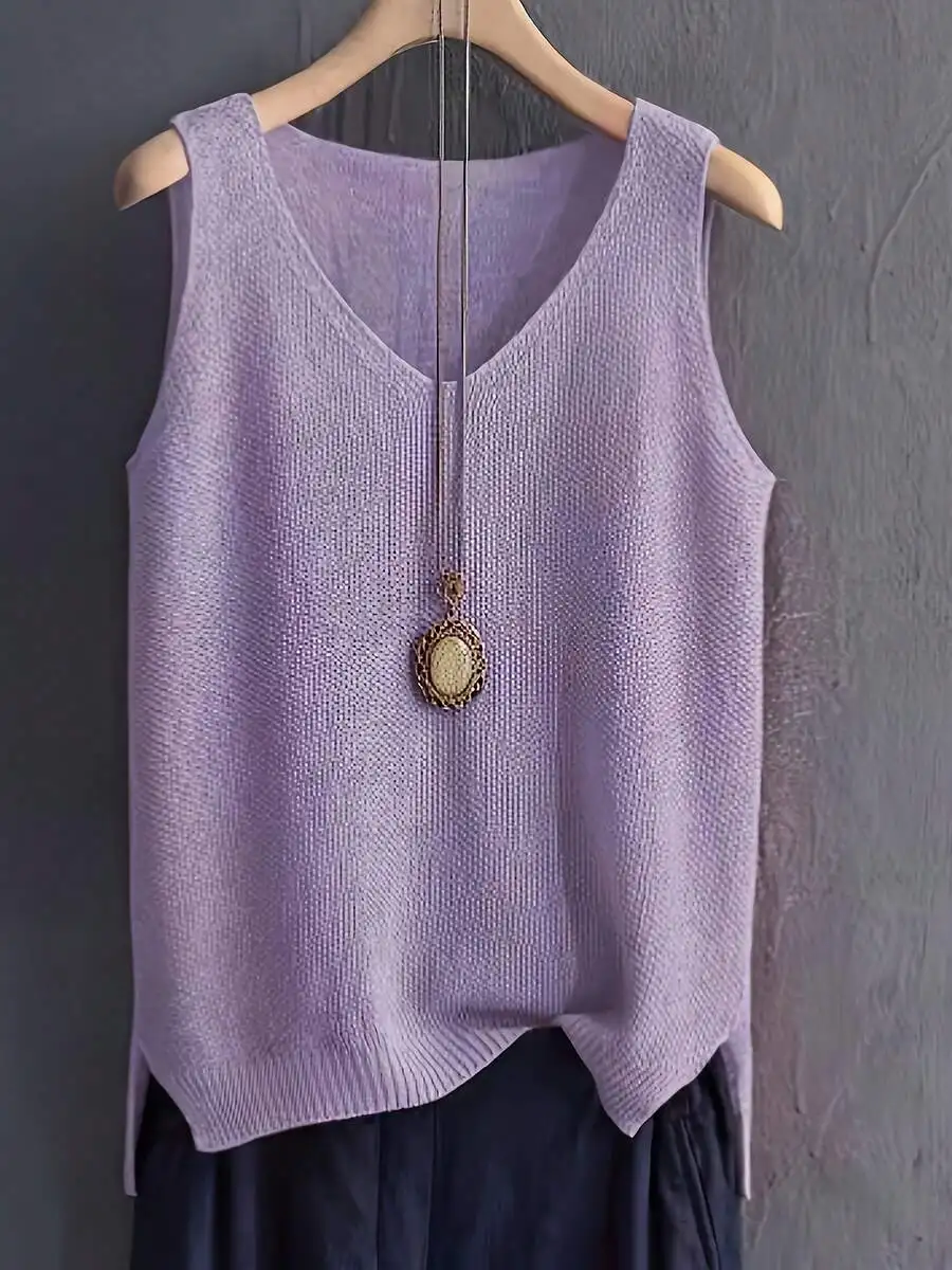 Womens Sleeveless Knitted Cami - Sleeveless Undershirt avis et prix