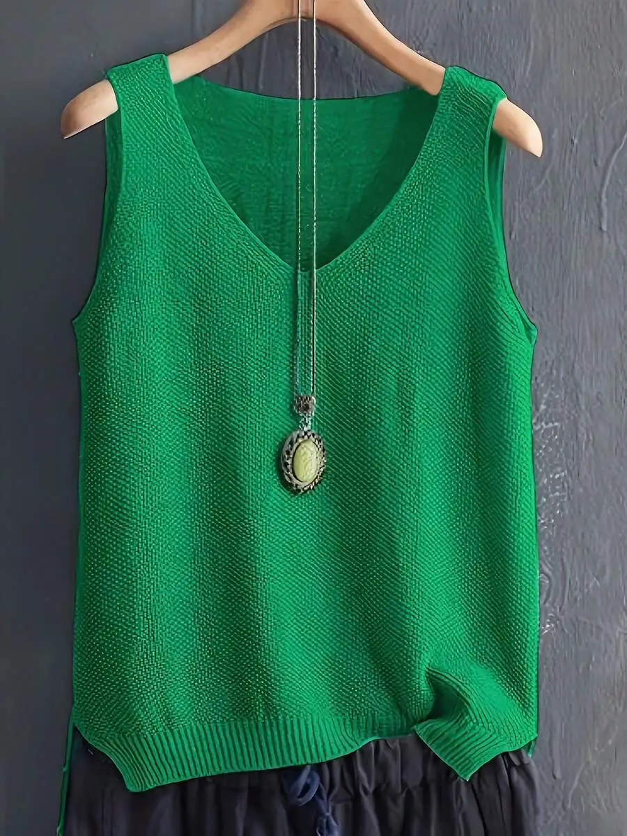 Womens Sleeveless Knitted Cami - Sleeveless Undershirt avis et prix