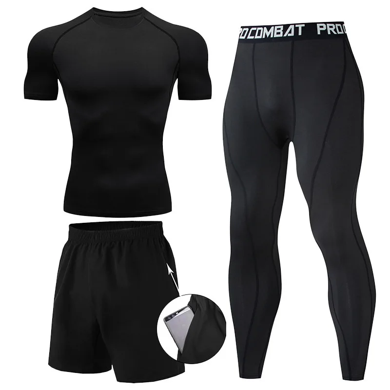 3 Pieces Fitness Suits Athleti - Compression Shorts Athletes avis et prix