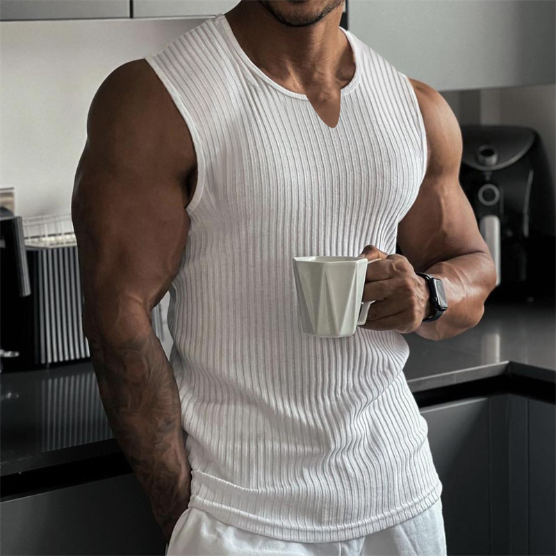 2024 Summer new men V-neck Ves - Undershirt Crew Neck avis et prix