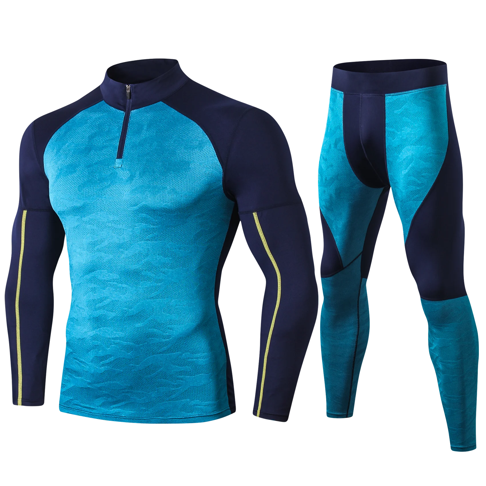 Mens Running Set Compression T - Compression Long Pant avis et prix