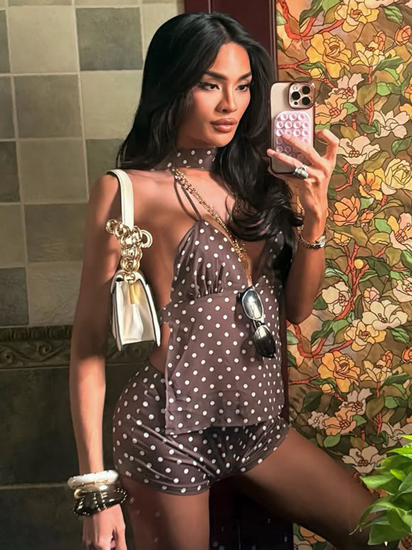 Hugcitar Polka Dot Print 2 Pie - Suspender Tank Top avis et prix
