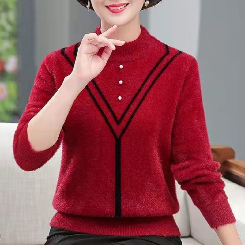 Women's Autumn Winter Solid Fl - Undershirt Crew Neck avis et prix