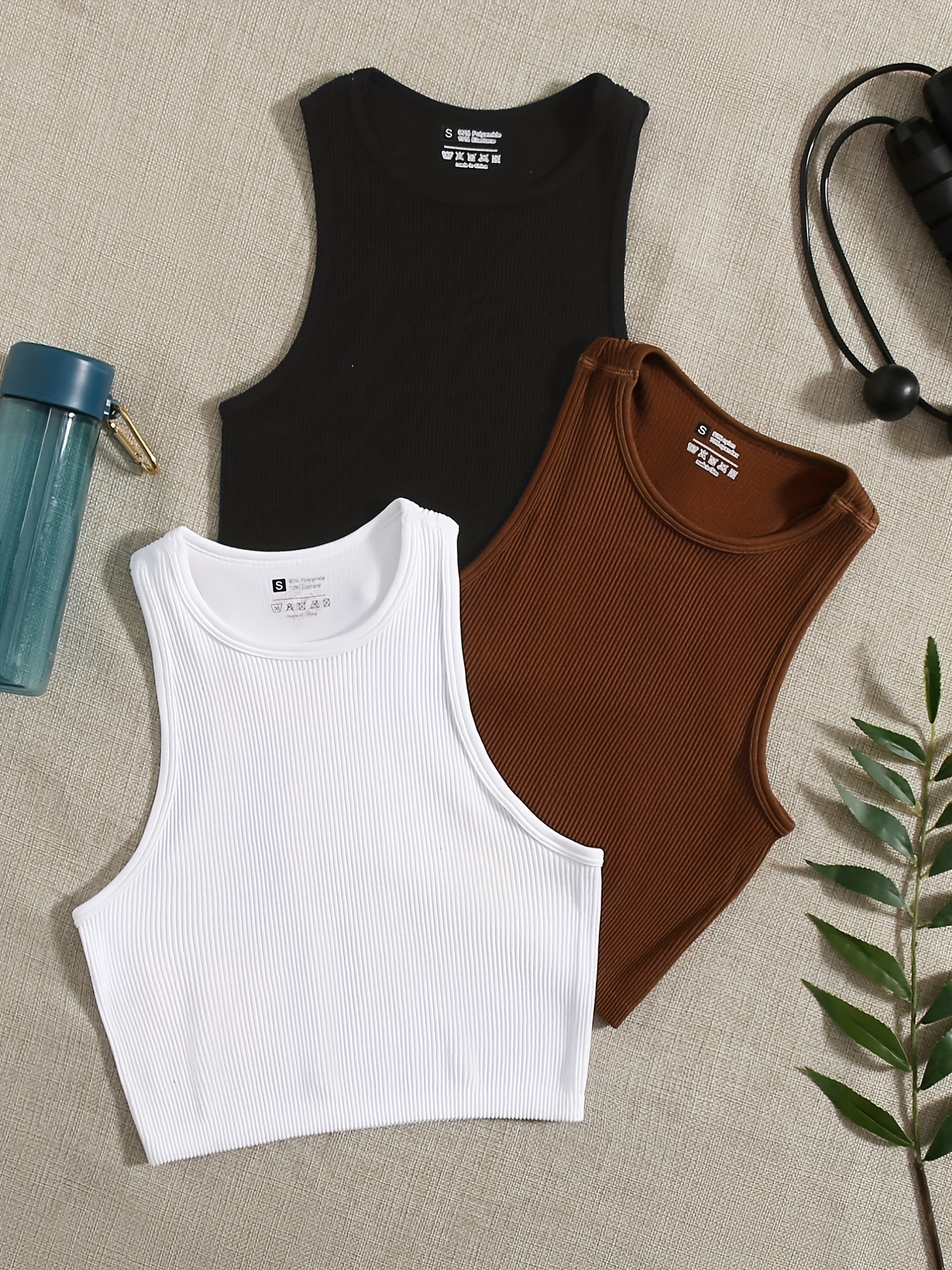 Ribbed Seamless Sports Bra Tan - Tank Top Ribbed avis et prix