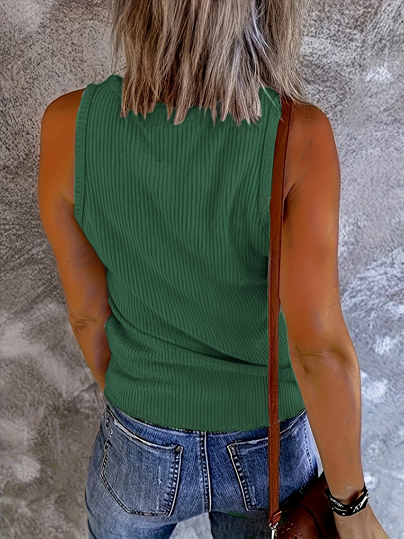 Plus Size Women Green Ribbed K - Tank Top Ribbed avis et prix