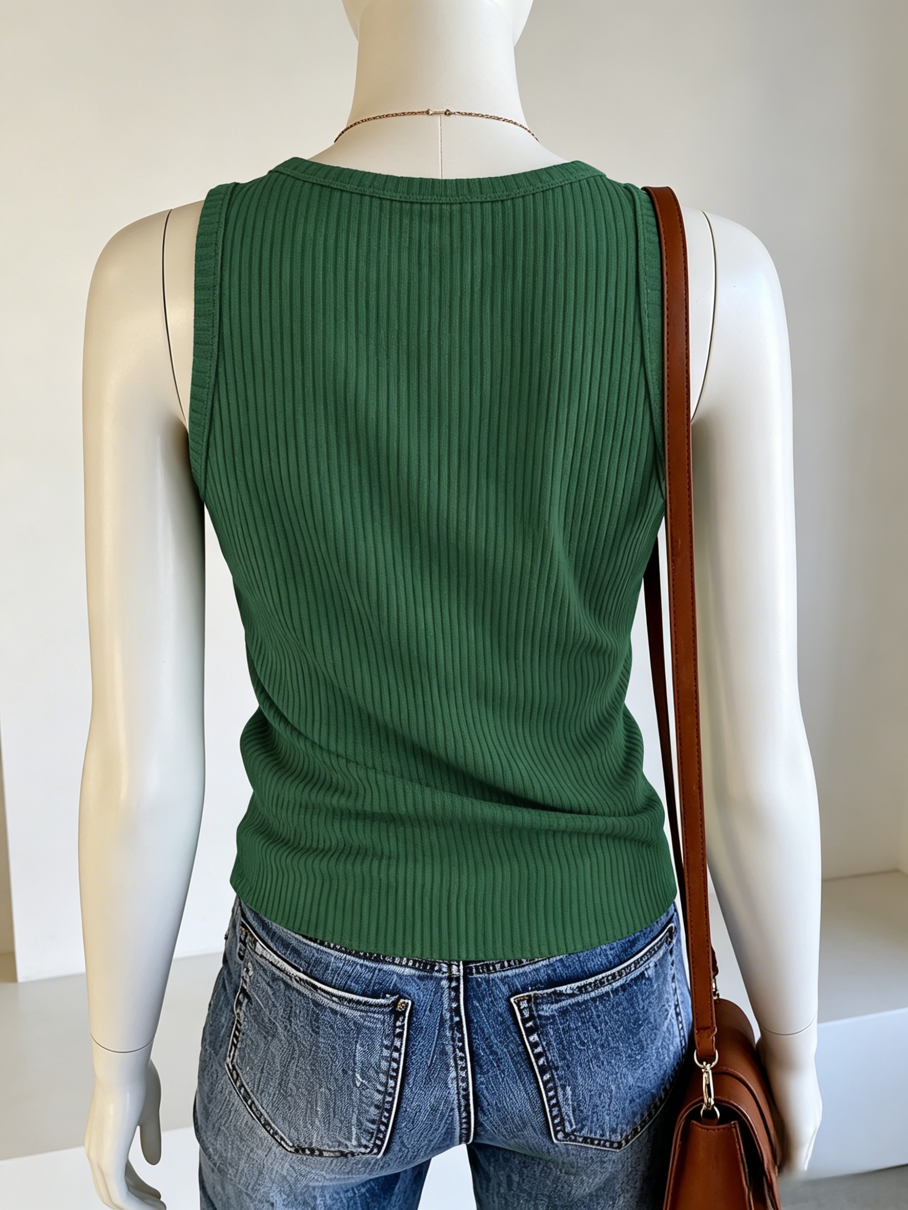 Plus Size Women Green Ribbed K - Tank Top Ribbed avis et prix