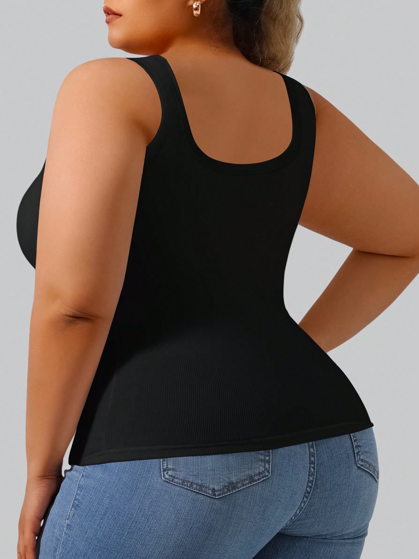 Plus Size Women's High Stretch - Tank Top Ribbed avis et prix