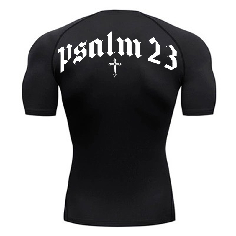 Psalm 23 Cross Print Compressi - Base Layer Top avis et prix