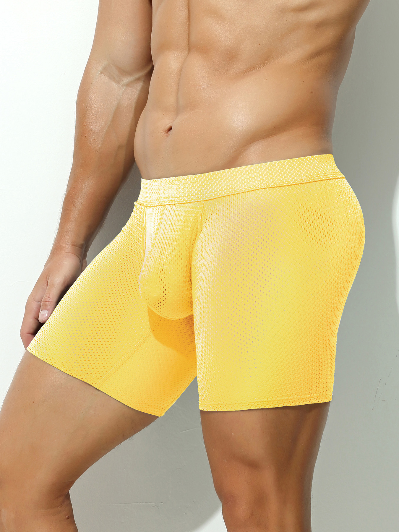 1pcs Men's Long Boxer Underwea - Mesh Sport Boxer avis et prix